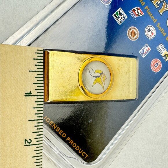 Minnesota Vikings Money Clip 24Kt Gold Plated Solid Brass NFL By Tag Express NEW - Picture 4 of 5